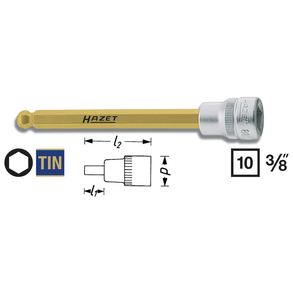 Schraubendreher-Steckschlüsseleinsatz 8801KK-8 - Vierkant hohl 10 mm (3/8 Zoll)