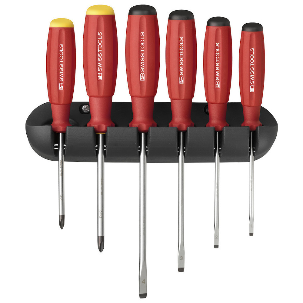 Schraubendreher-Satz 6-teilig Schlitz PH im Wandhalter SwissGrip PB Swiss Tools