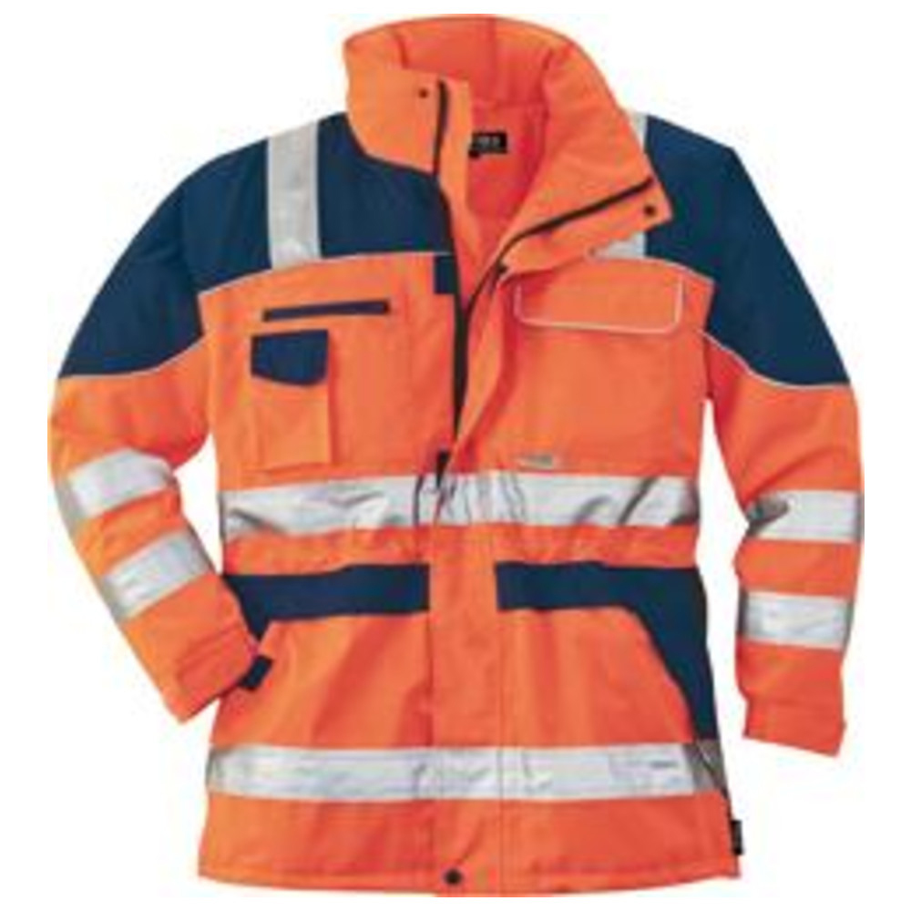 Warnparka, Gr. L, orange/blau
