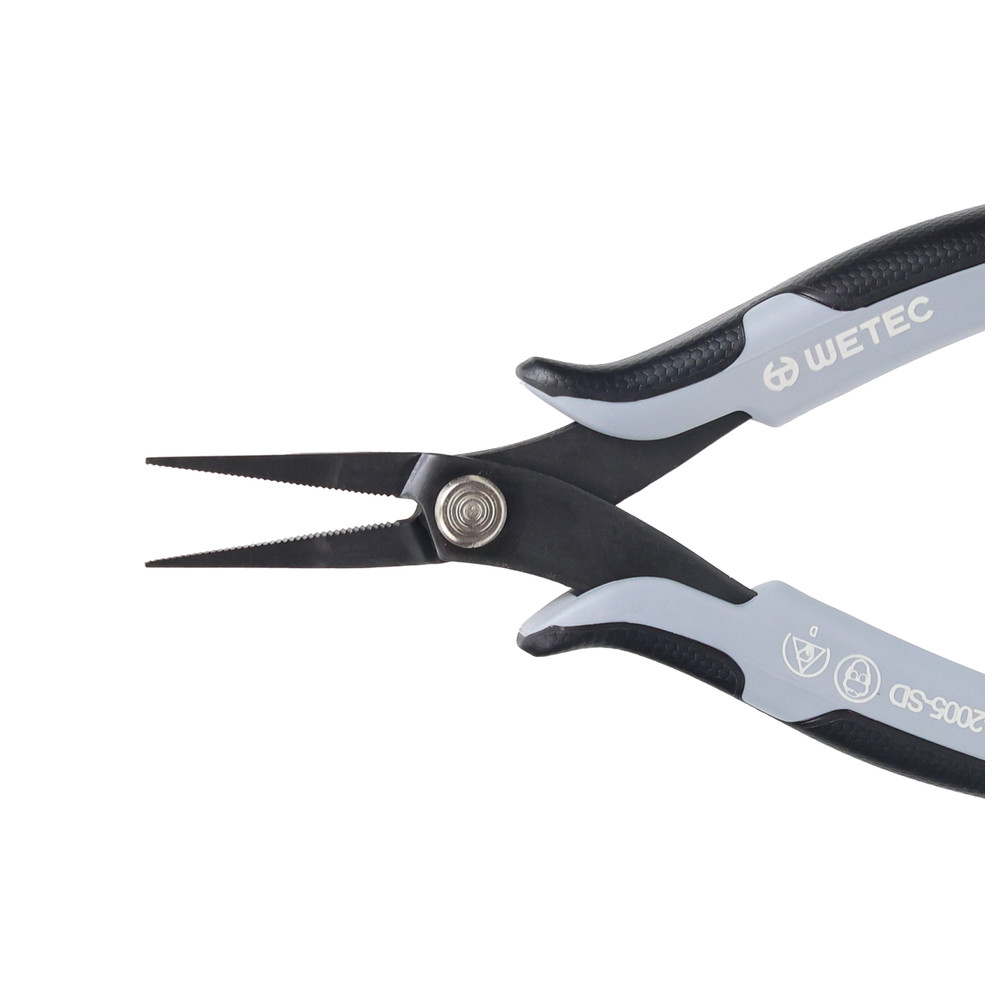 WETEC ECO Mini-Flachzange, lang, Greifflächen geriffelt, 1,2 mm, ESD-Griffe, Bild 4