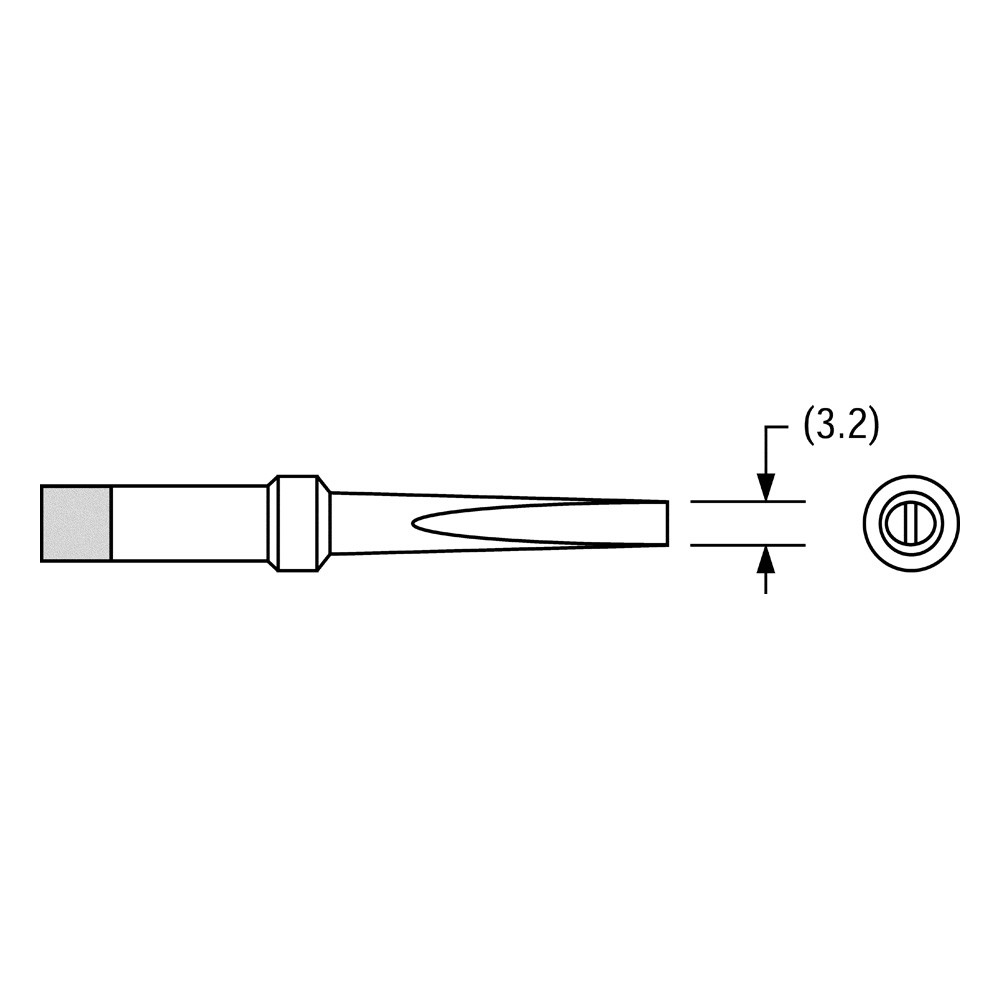 Lötspitze für Weller Serie PT, Meißelform, PT C9/3,2 mm, gerade