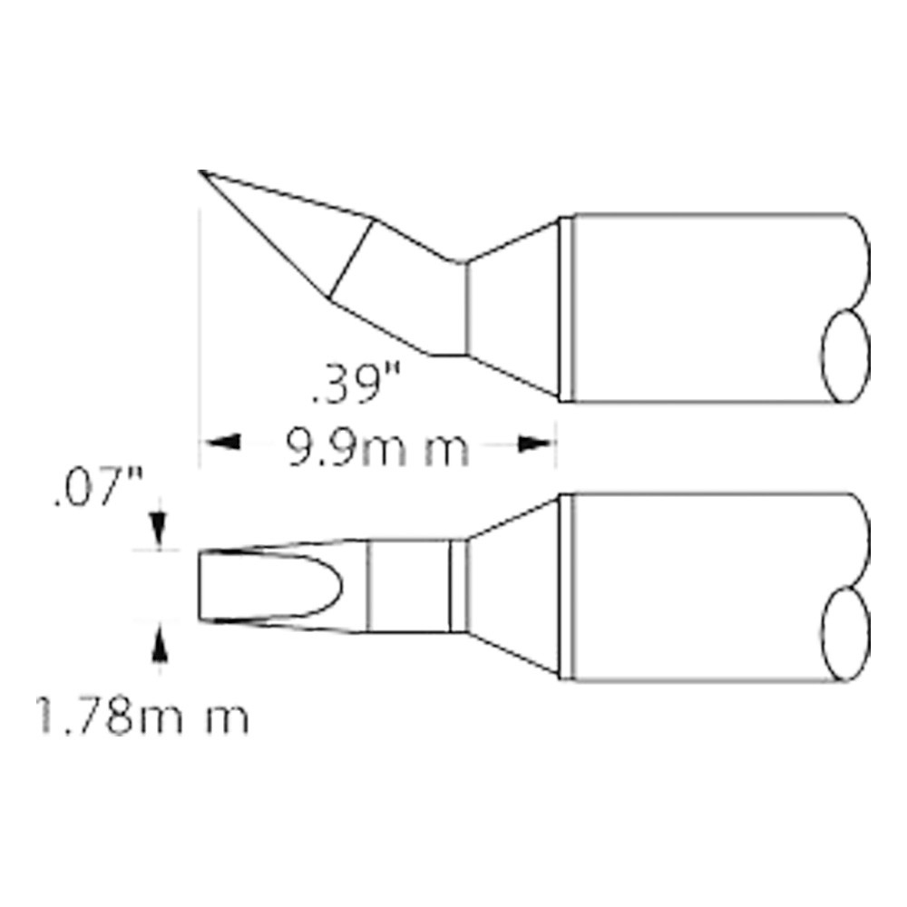 Metcal Lötpatrone für MX-500 STTC, 1,78 mm, 9,9 mm, konisch, gebogen