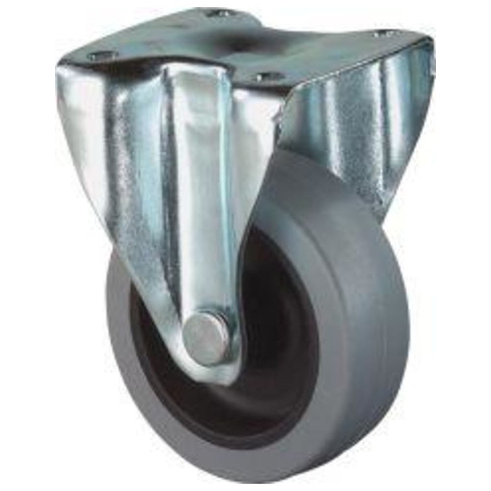 Bockrolle, Gummirad grau Gleitlager 50 mm