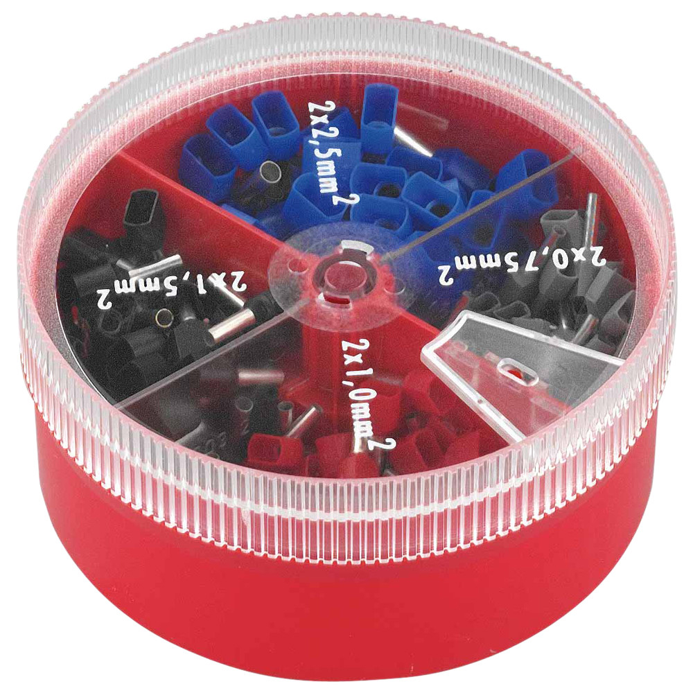 Zwillings-Aderendhülsen-Sortiment, DIN 46228, 0,75-2,5 mm²