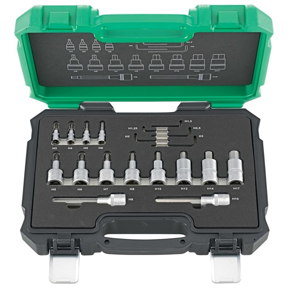 Steckschl.-Grt. 1/4"+1/2" 19tlg. FORTIS
