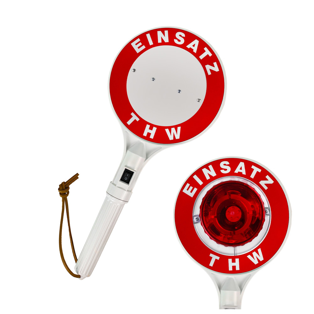 Anhaltestab, rot/rot, EINSATZ THW / EINSATZ THW, einseitig, LED D5