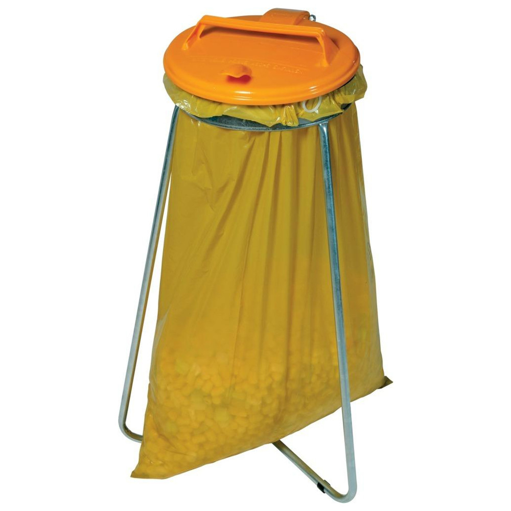 Abfallsammler 1 x 120 l stationär mit Deckel gelb