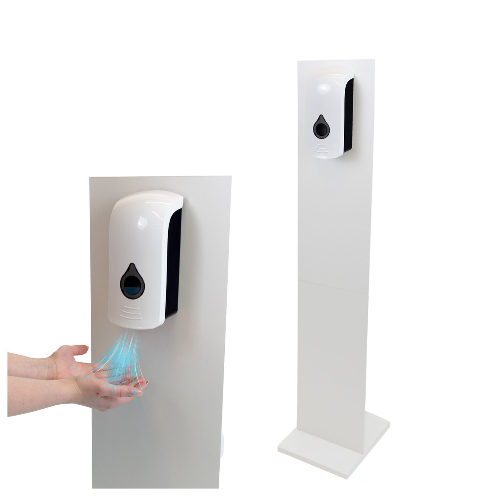 Desinfektionsmittelspender Stele + Spender, weiß