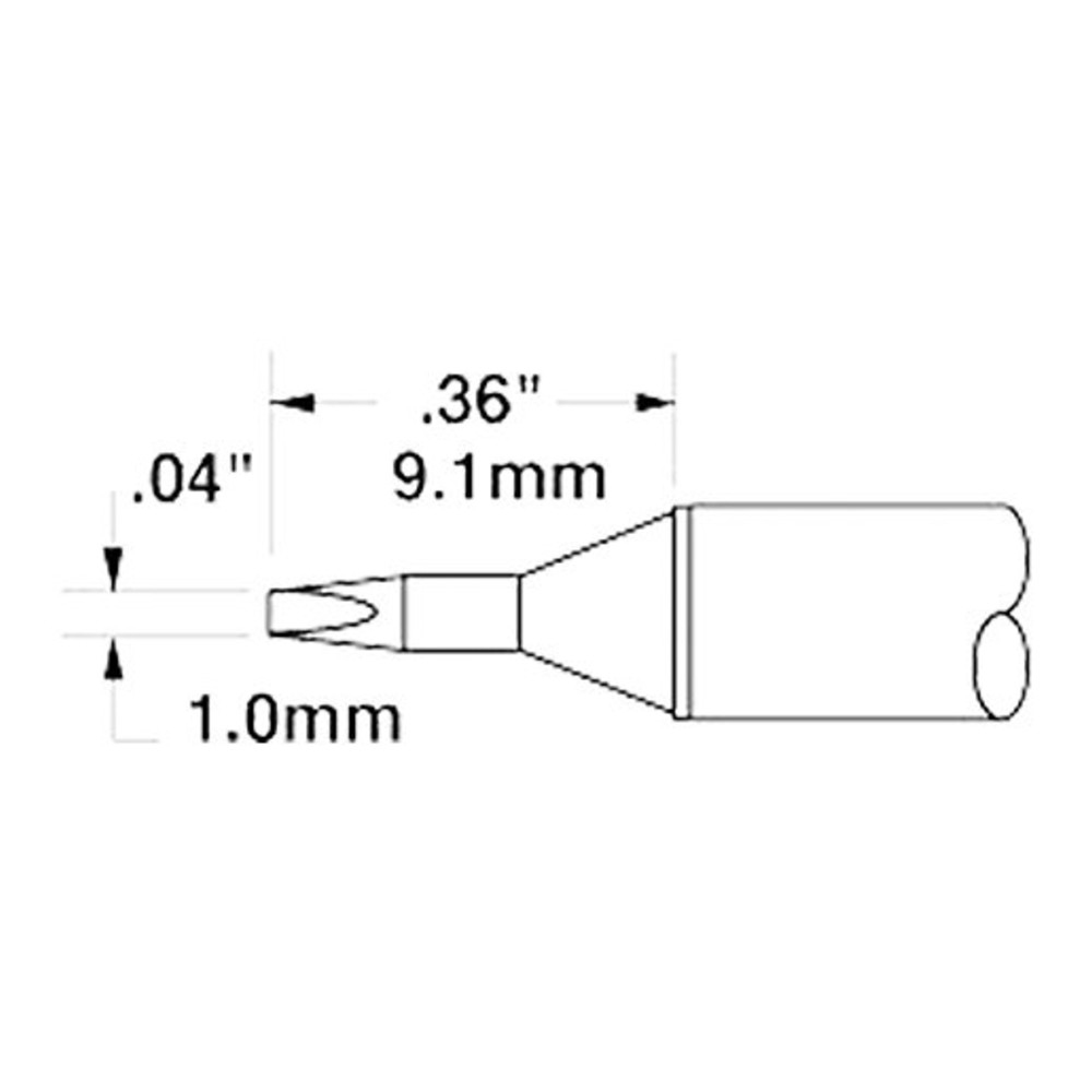 Metcal Lötpatrone für MX-500 STTC, 1,0 mm, 9,1 mm, Meißel, Bild 2