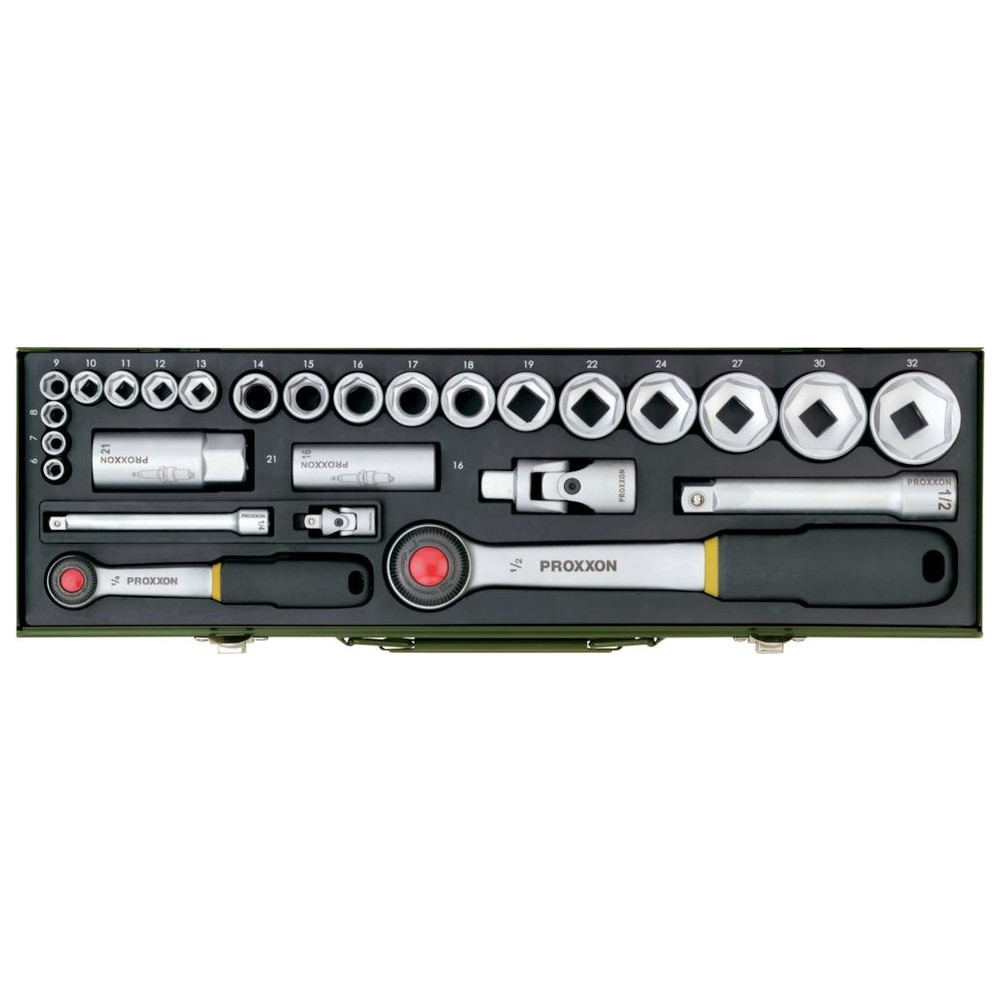 Steckschlüsselgarnitur 1/4"+1/2"27-teilig
