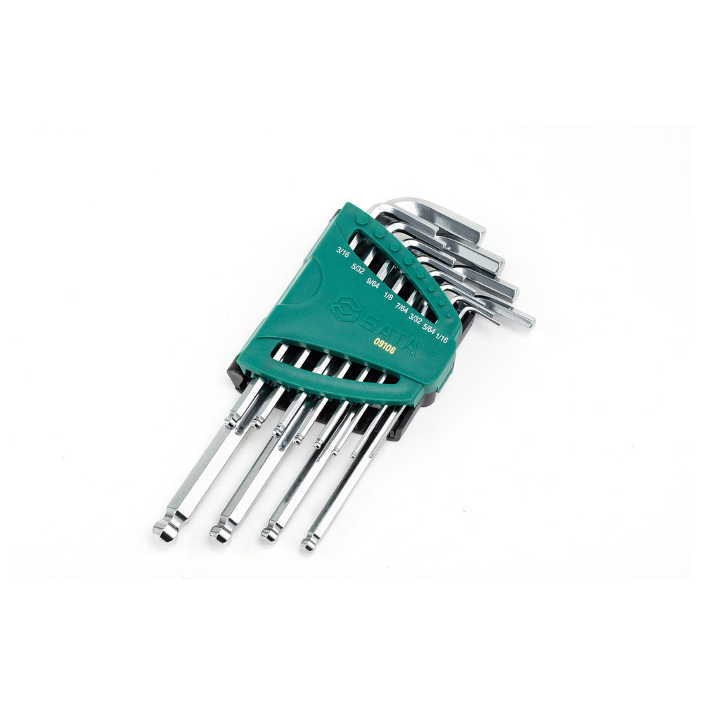 Stiftschlüssel-Satz, Kugelkopf, zöllig, 12-teilig, 1/16"-3/8"