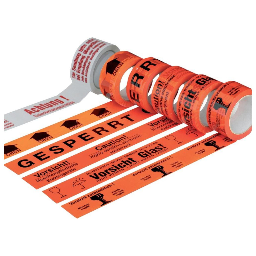 Warn-Klebeband 50 mm x 66 m Empfindliche Elektrogeräte-