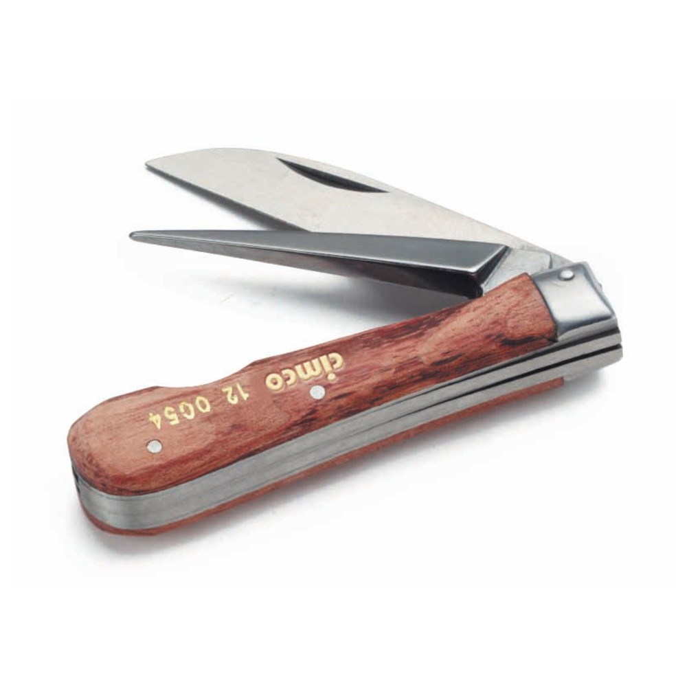 Kabelmesser mit Holzschalen, Klinge und Aufreiber 2teilig