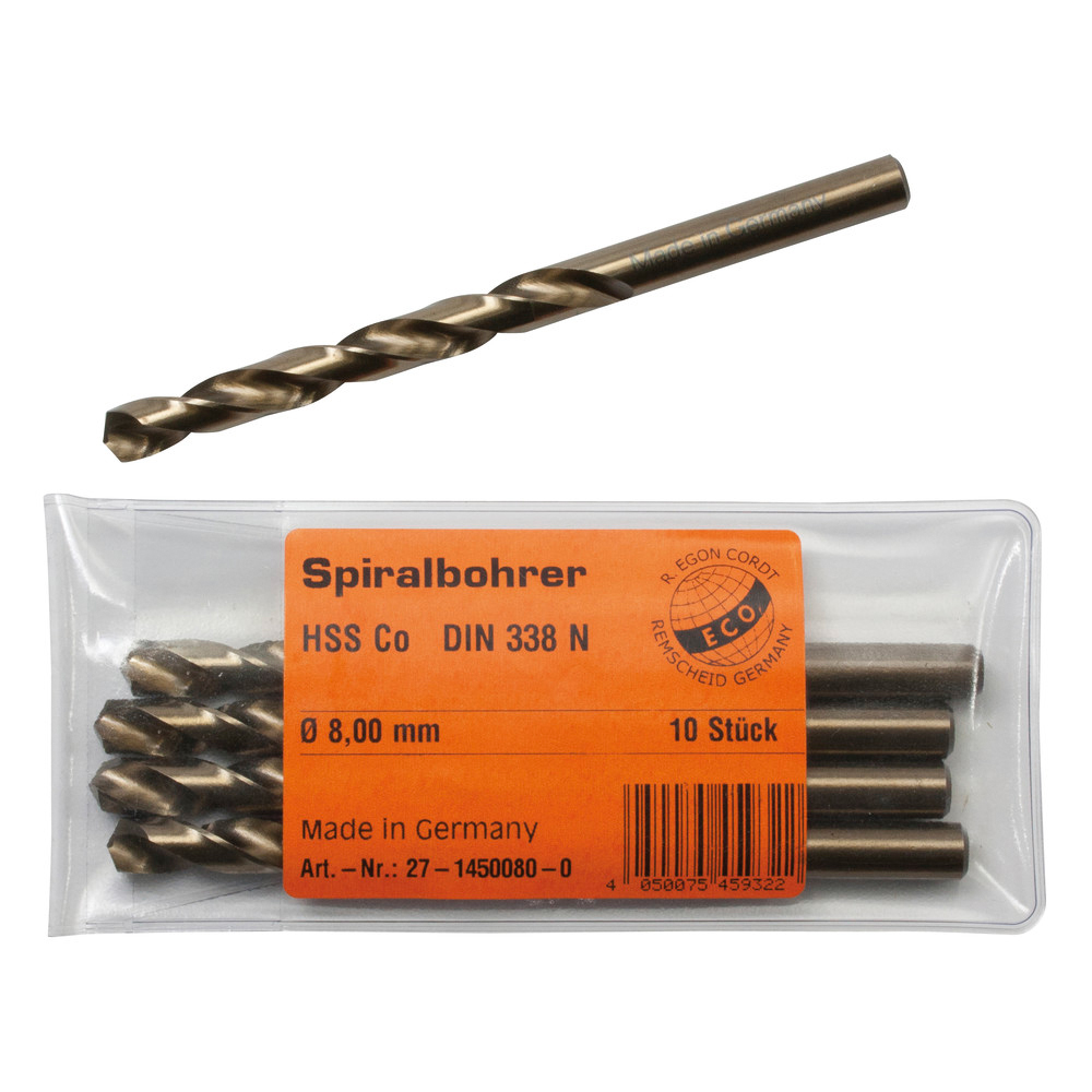 HSS-Spiralbohrer Co 5%, Ø 1,0 mm