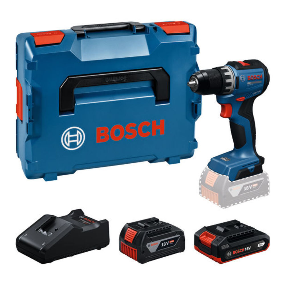 Akku-Bohrschrauber GSR18V-52, 1 x GBA 18V 4.0Ah, 1 x GBA 18V 2.0Ah in L-BOXX