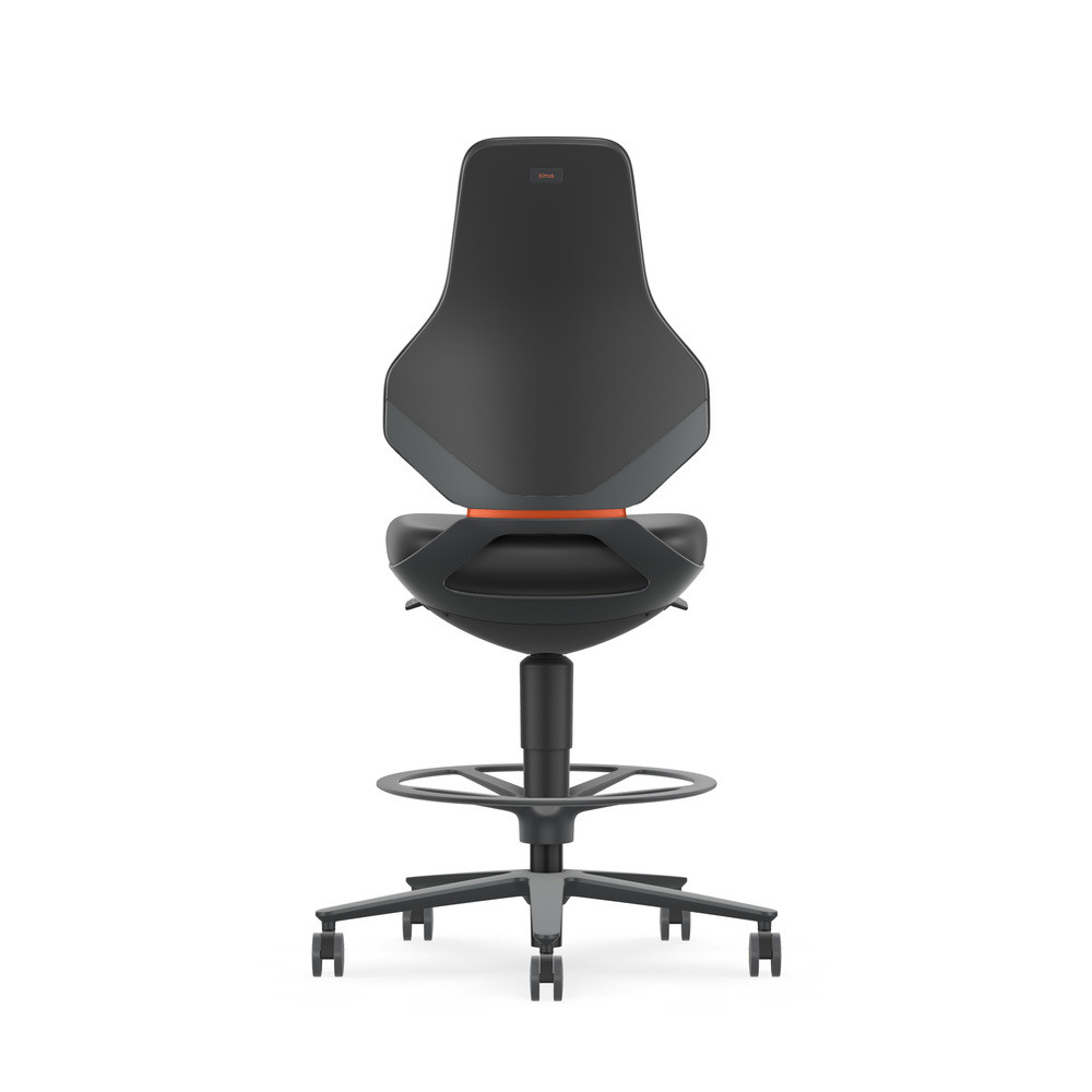 Bimos Drehstuhl Texon, mit Sitz-Stopp-Rolle, ESD, Kunstleder schwarz, Bild 3