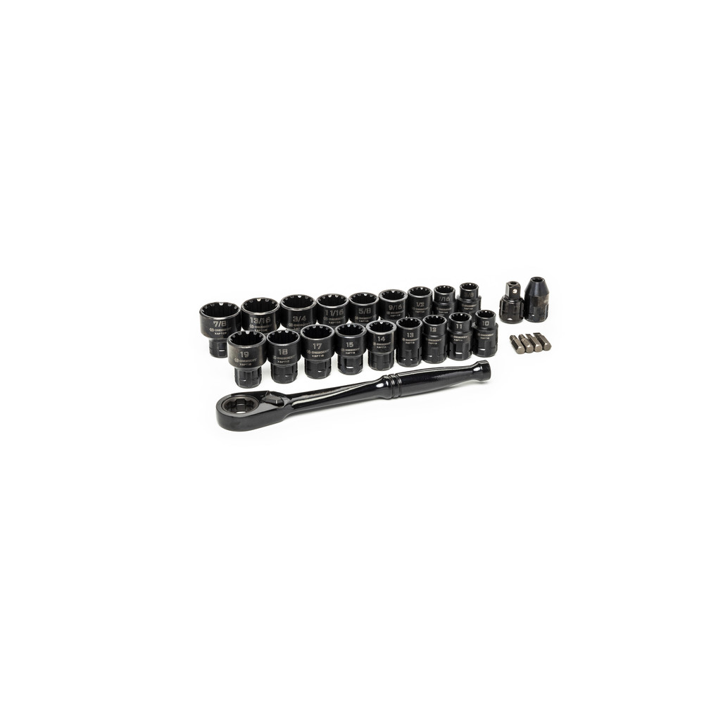 3/8" X6 Spline Durchgangs-Steckschlüssel Satz, 25-tlg.