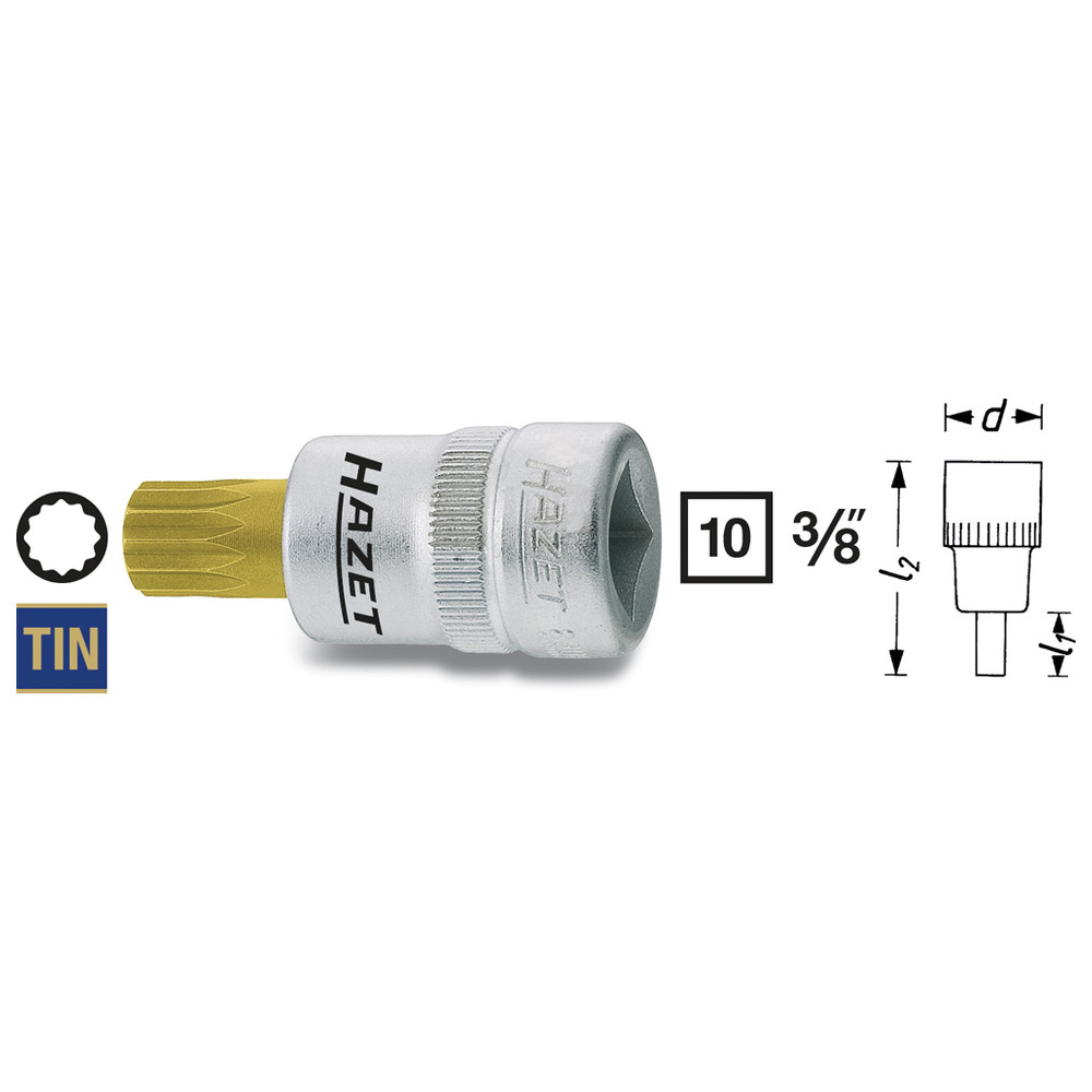 Schraubendreher-Steckschlüsseleinsatz 8808-10 - Vierkant hohl 10 mm (3/8 Zoll)