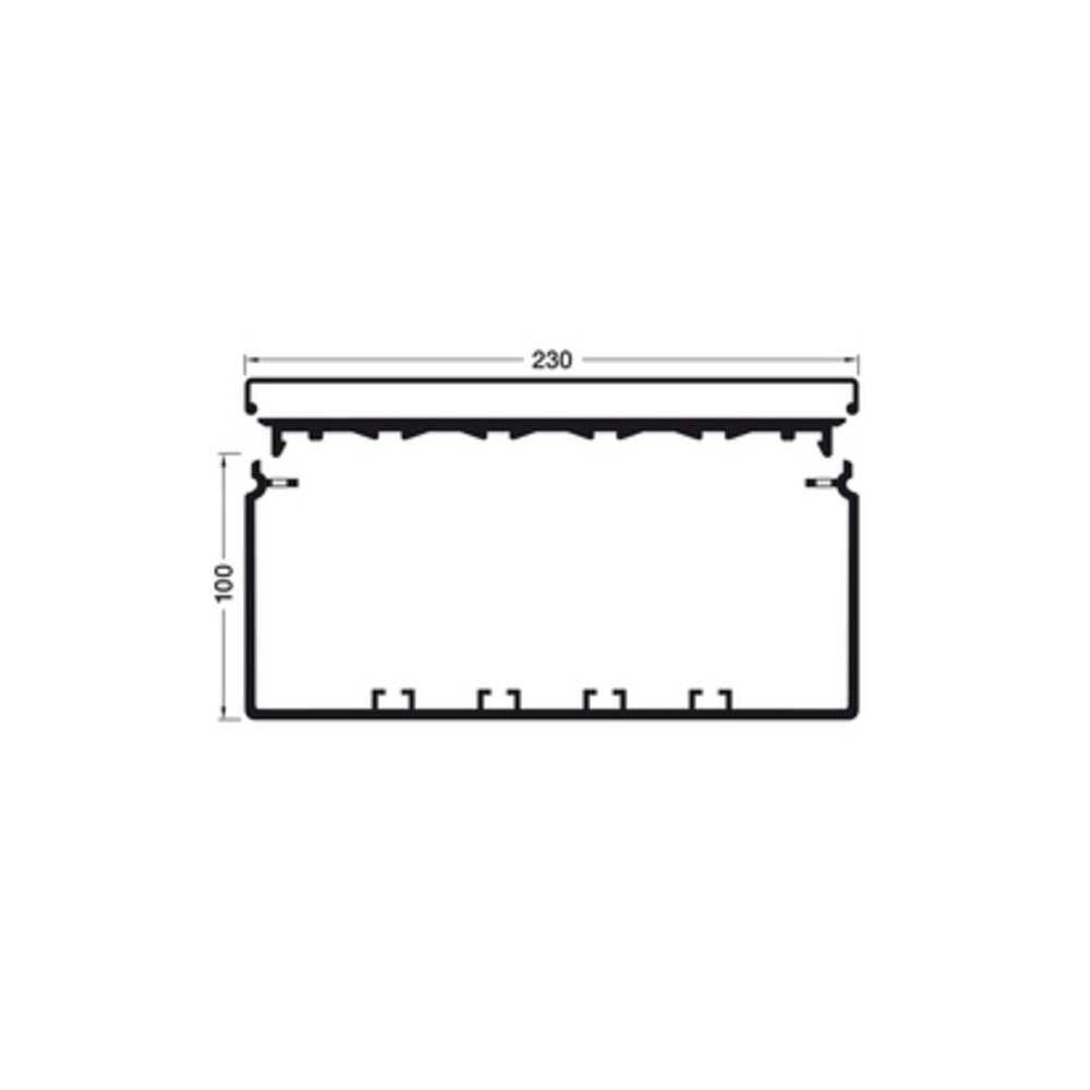 Installationskanal FB, 100 x 230 x 2.000 mm, lichtgrau