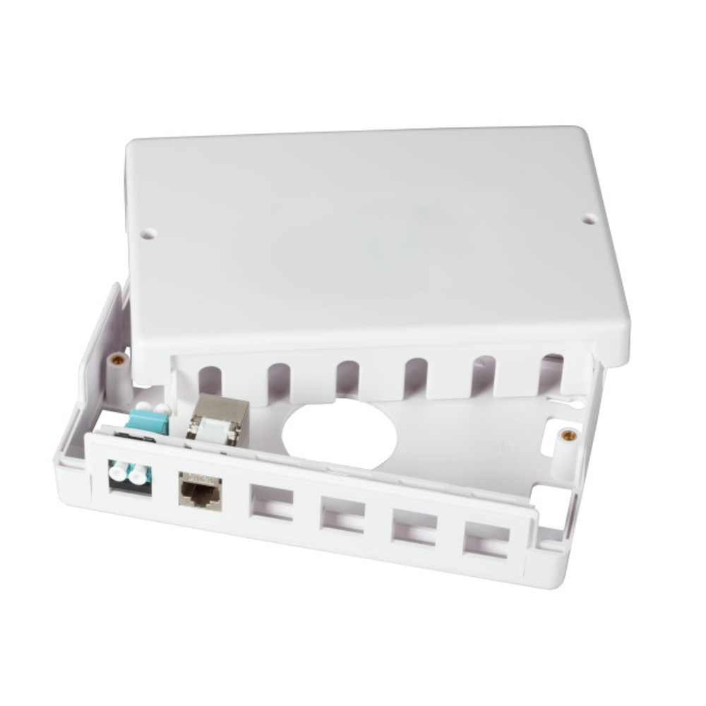 Keystone Verteilerbox Aufputz, 6/12-Port, leer, reinweiß