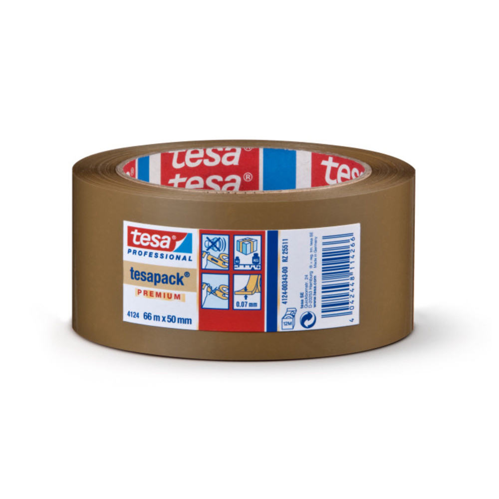 Packband 4124, PVC, 66 m x 50 mm, braun