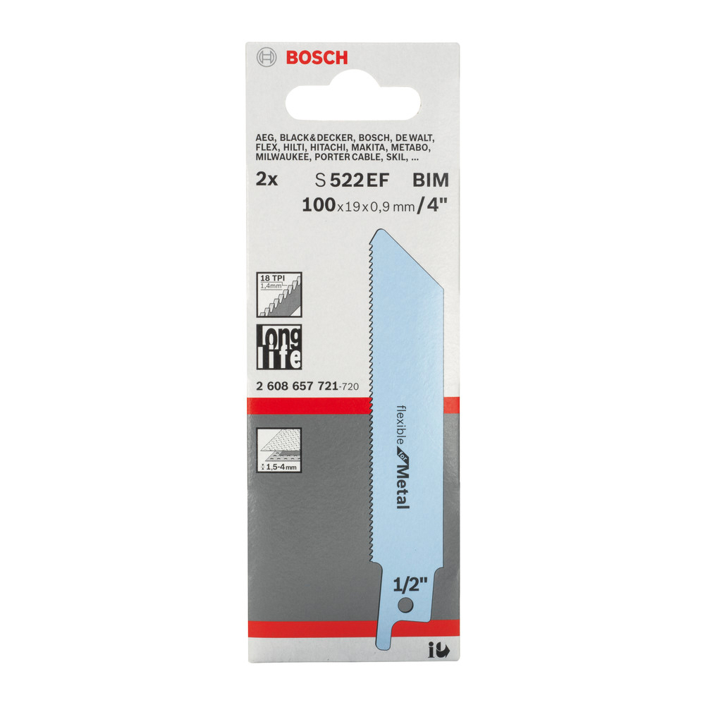 Säbelsägeblatt S 522 EF, Flexible for Metal, 2er-Pack