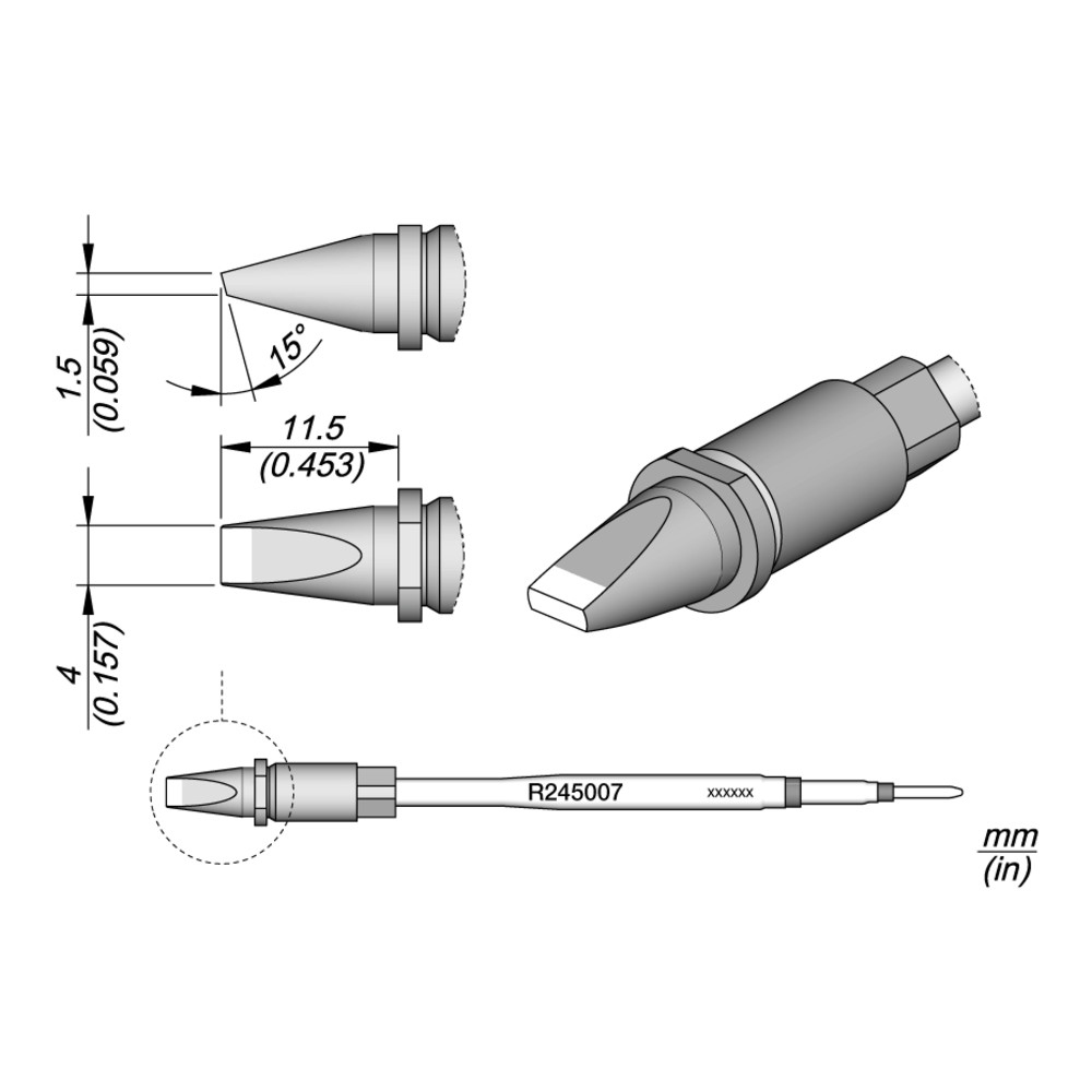 Lötspitze Serie R245, Meißelform, R245007/4,0 x 1,5 mm