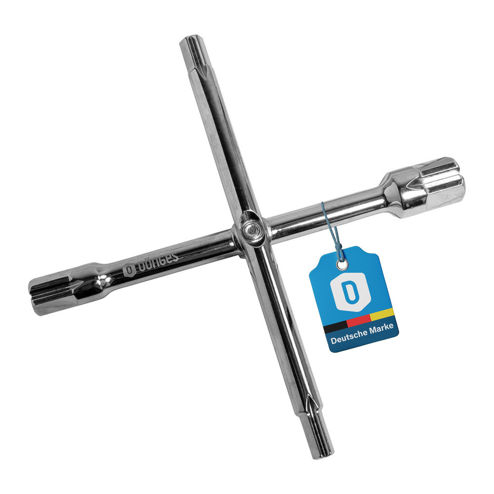 Dönges Sanitär-Kreuzschlüssel verchromt , 3/8", 1/2", 3/4", 1"