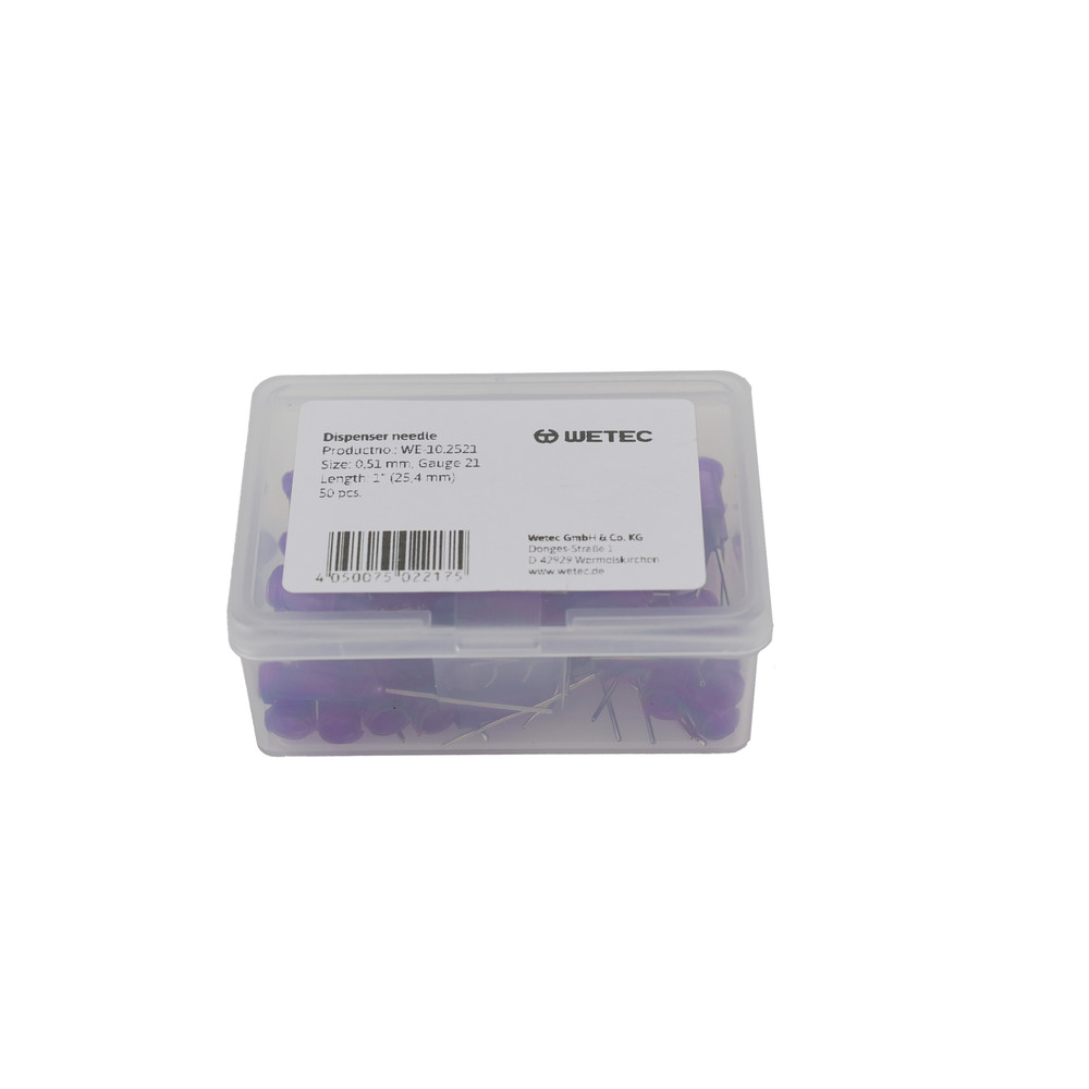 WETEC Dosiernadel, gerade, 1", 0,51 mm / Gauge 21, lila, Bild 3