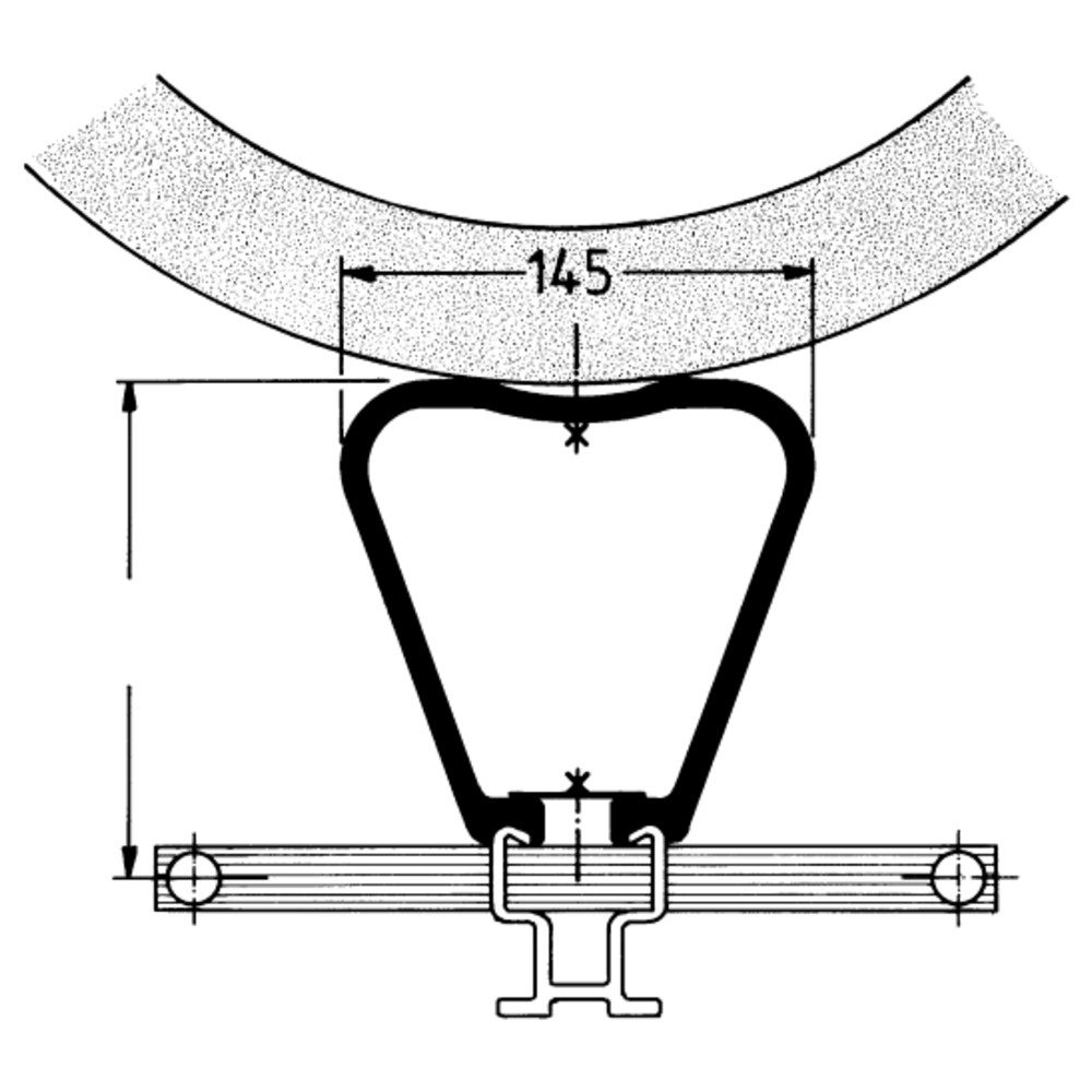 Befestigungsbügel für Einholm-Leitern, Bauwerksabstand 150 mm