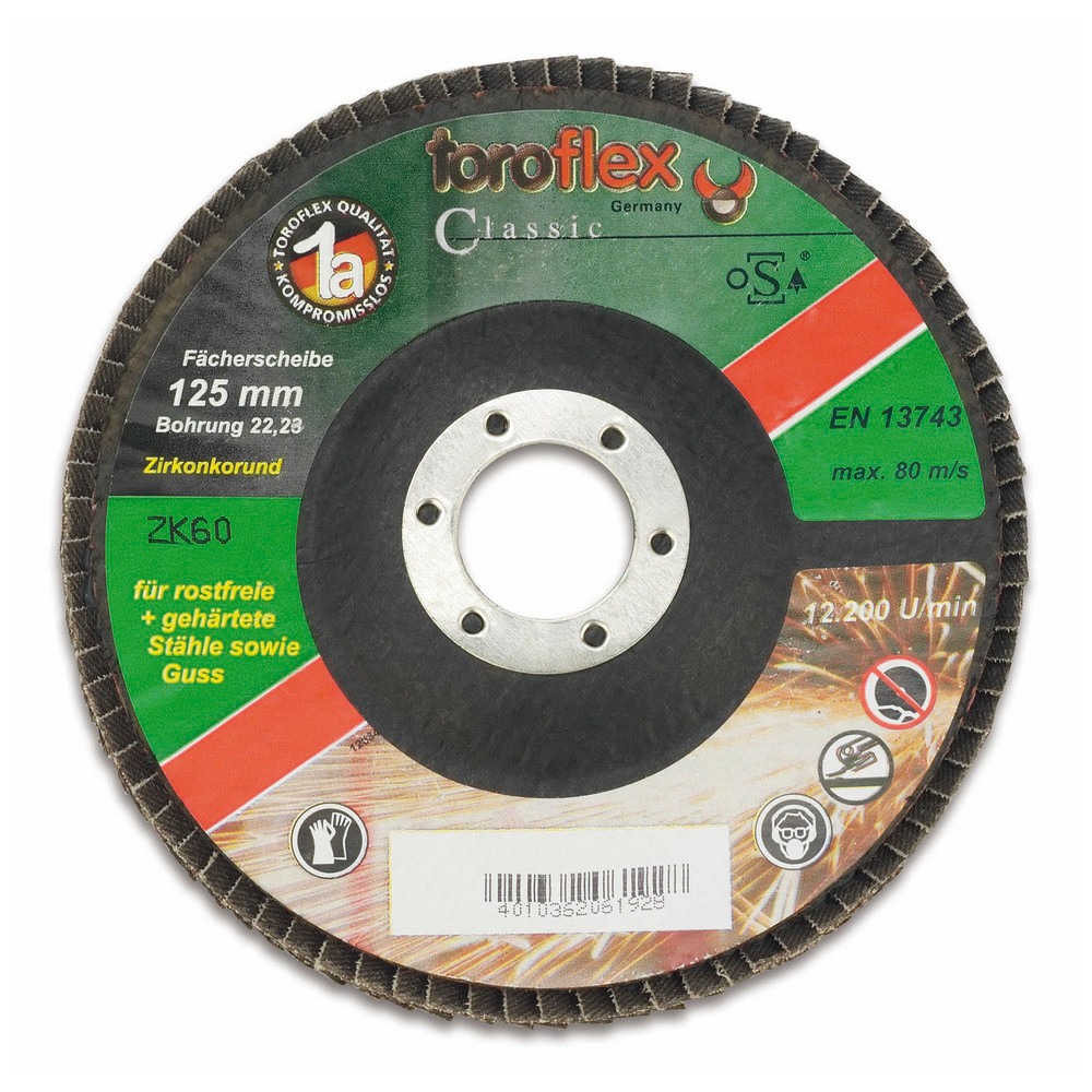 Z-K-Fächerscheibe Durchmesser 125 Korn 60