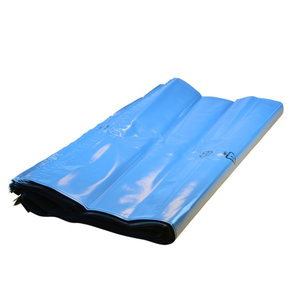 Müllsack mit Seitenfalte, lose, blau, 600 + 500 x 1200 mm, 45 µ