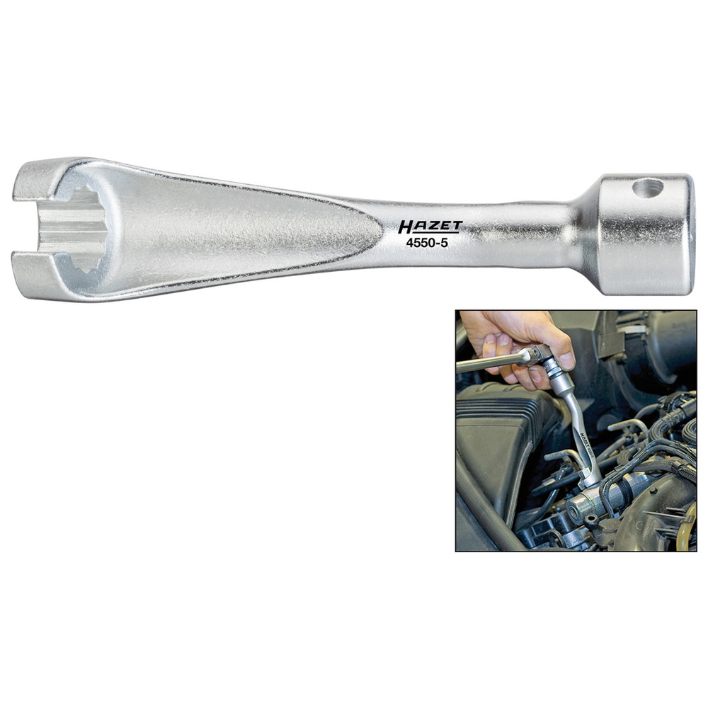 Einspritzleitungs-Schlüssel 4550-5 - Vierkant hohl 12,5 mm (1/2 Zoll) - Außen-D