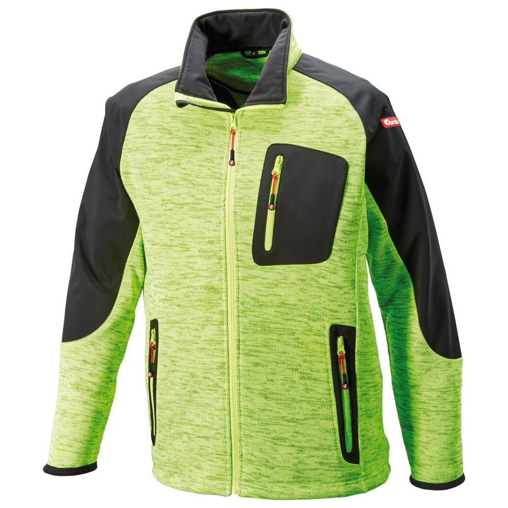 Strickjacke, Softshell, Gr. 2XL, limegreen/schw