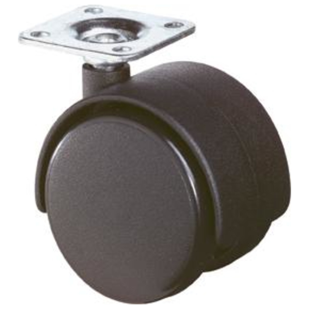 Kunststoff-Doppelrolle F75 50 schwarz mit Platte