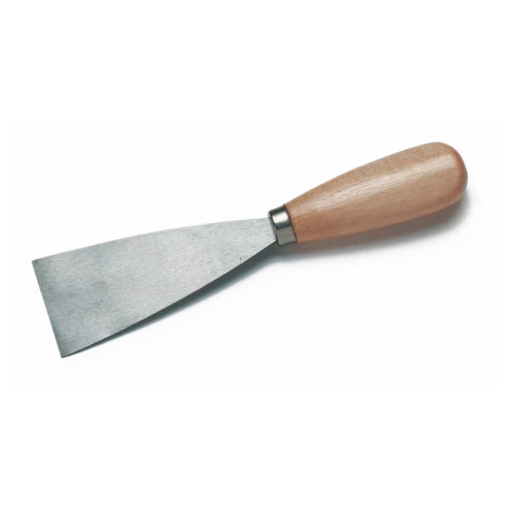 Malerspachtel 40 x 185 mm, aus Stahl, Blatt geschliffen, mit ovalem Holzheft