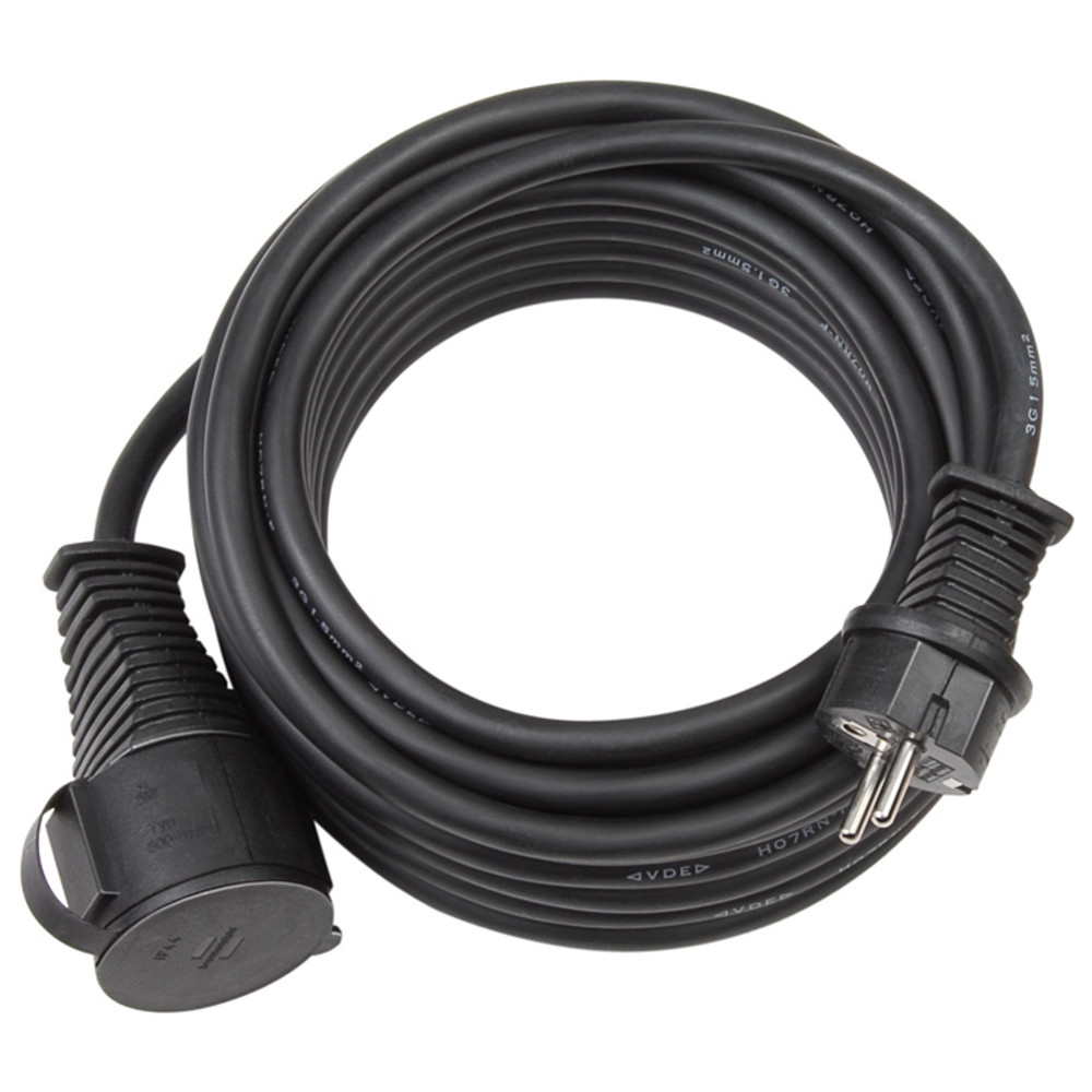 Baustellen-Verlängerungskabel, IP44, schwarz, H07RN-F 3G1,5, 10 m