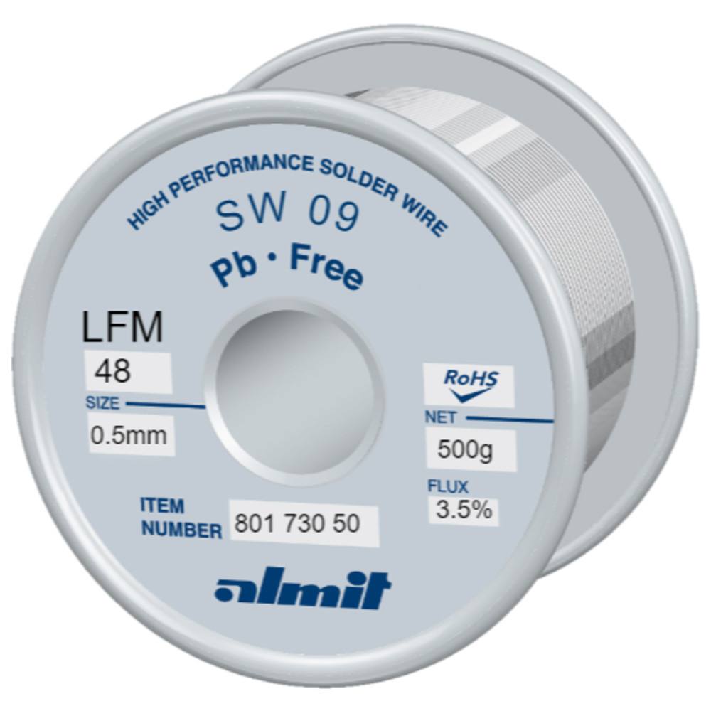 Lötdraht, SW 09 LFM 48, 0,5 mm, 500 g