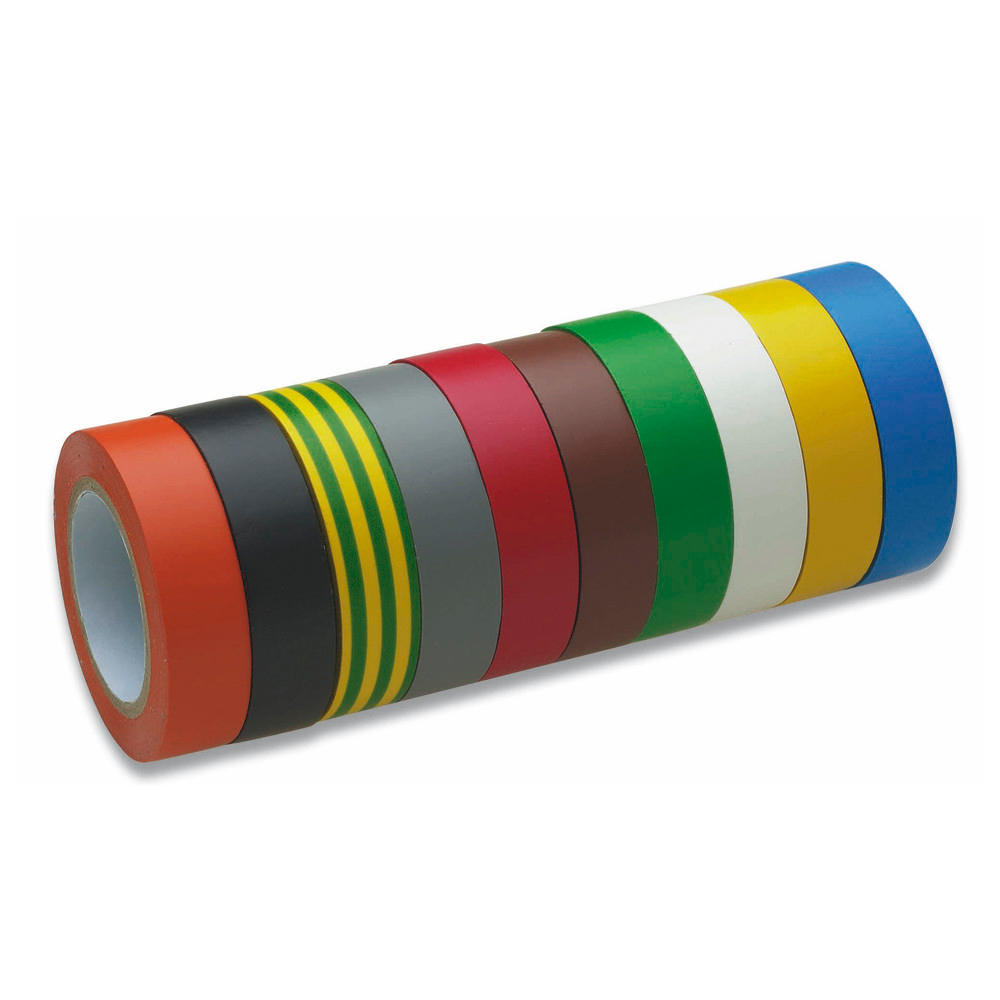 Universal-Isolierband, 10 farbig sortiert, LxB 10mx15 mm, PVC-Folie