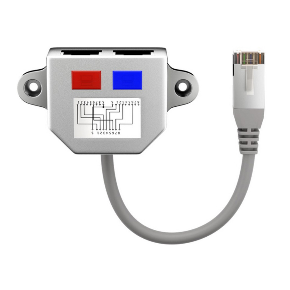 Kabel-Splitter, Y-Adapter, 2x CAT 5 Ethernet, geschirmt