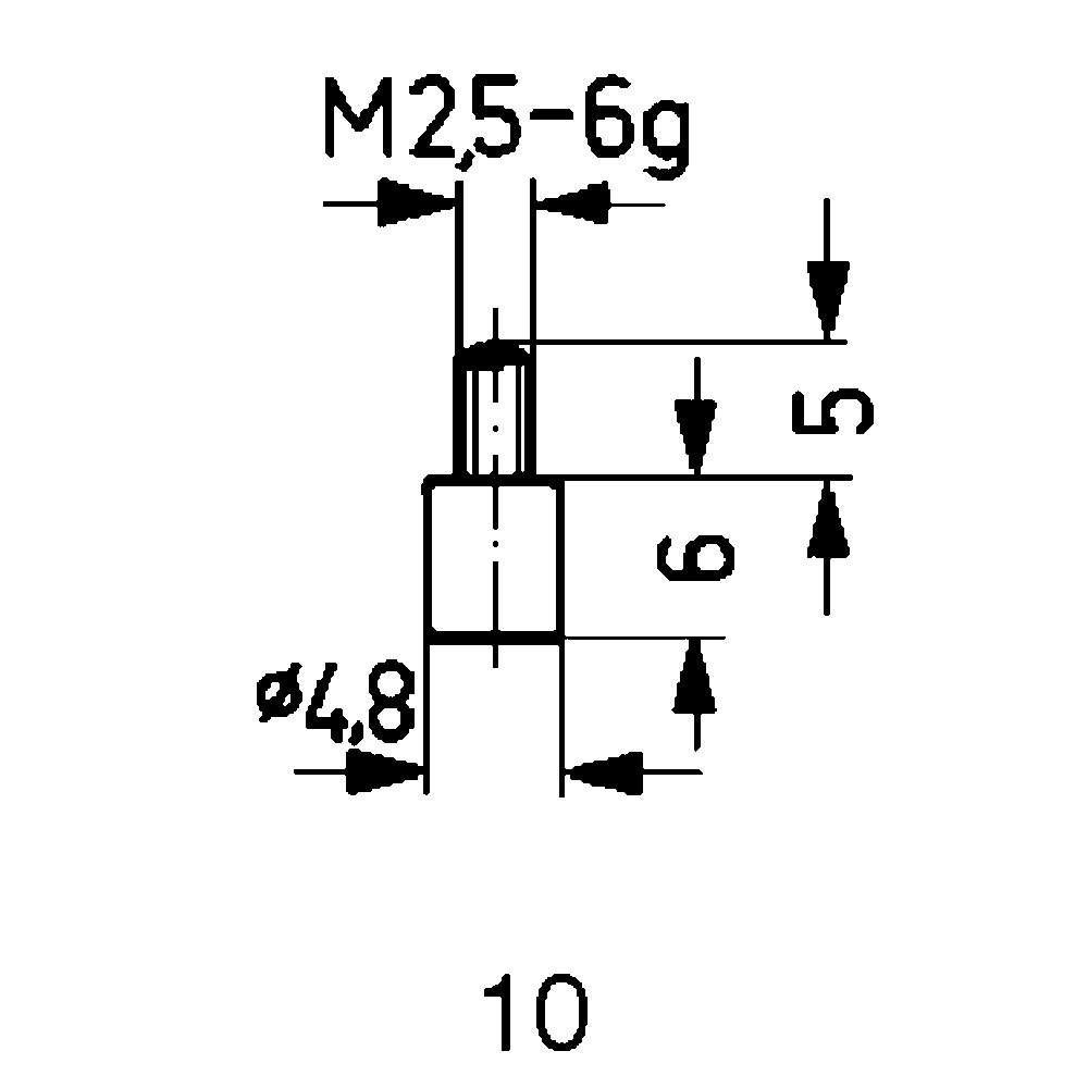 Messeinsatz HM Abbildung 10/ 4,8 mm