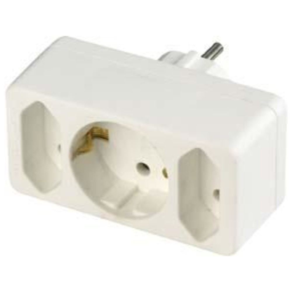 3-fach-Stecker 2 Euro, 1 Schuko
