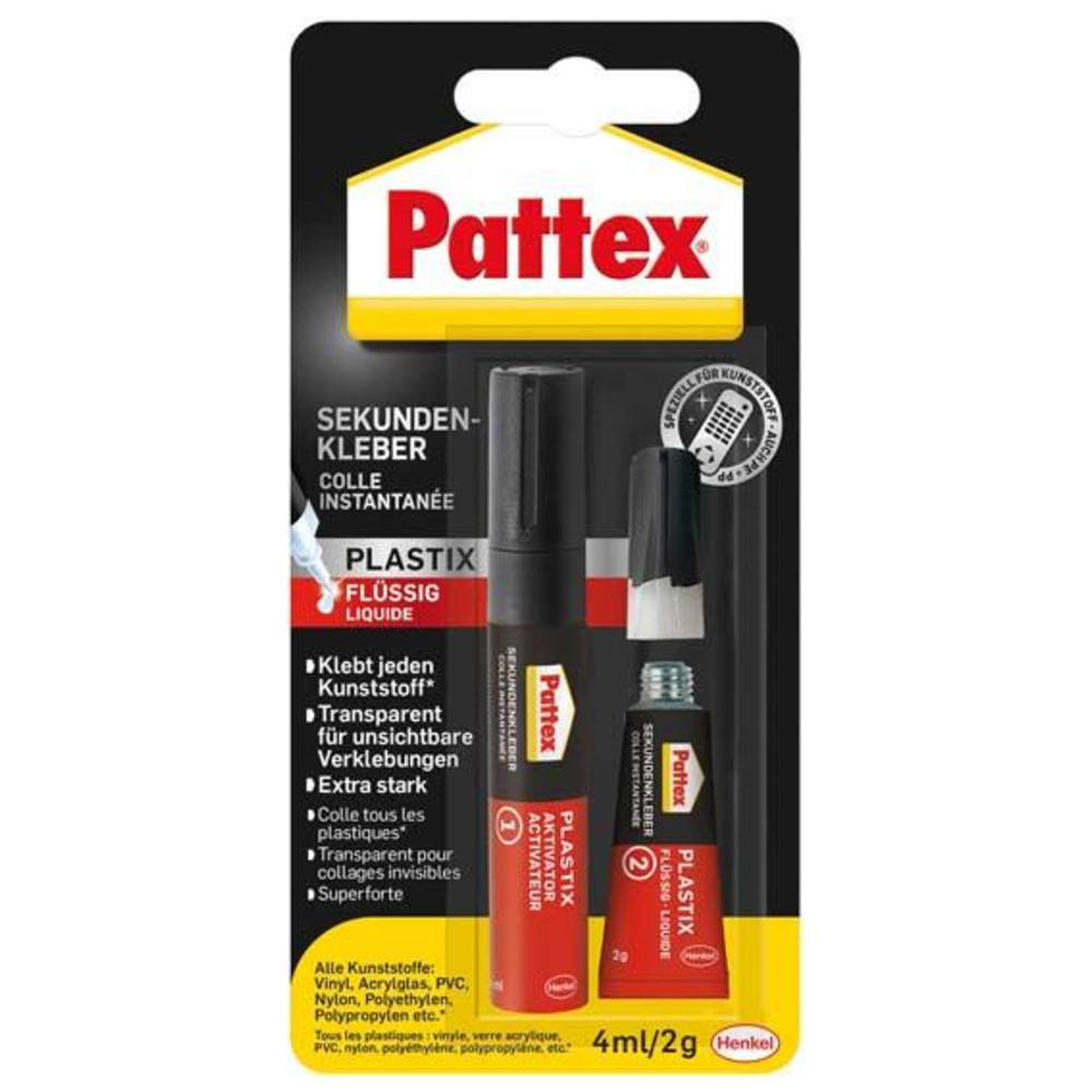 Pattex Sekundenkleber Plastix flüssig 2g/4 ml