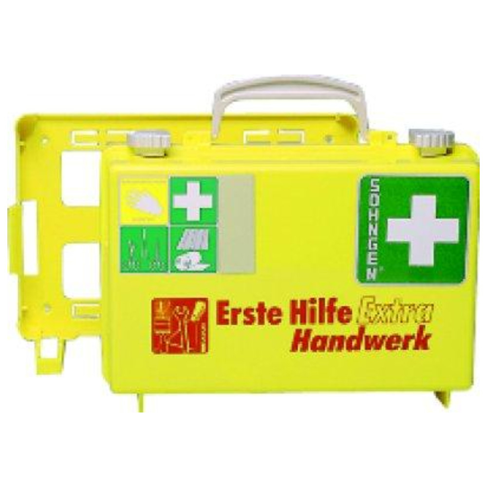 Erste-Hilfe-Koffer Extra Handwerk, DIN 13157, gelb