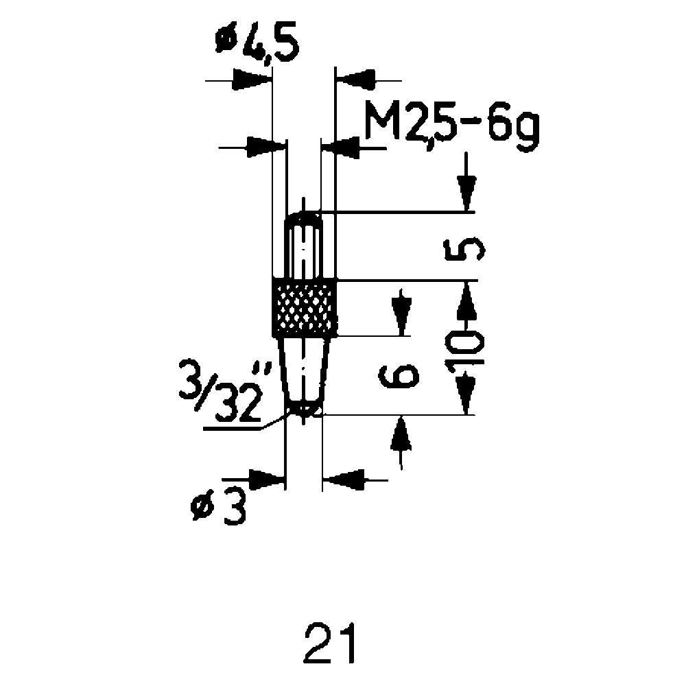 Messeinsatz Stahl Abbildung 21/ 3,0 mm