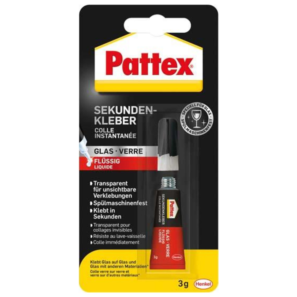 Pattex Sekundenkleber Glas flüssig 3 g