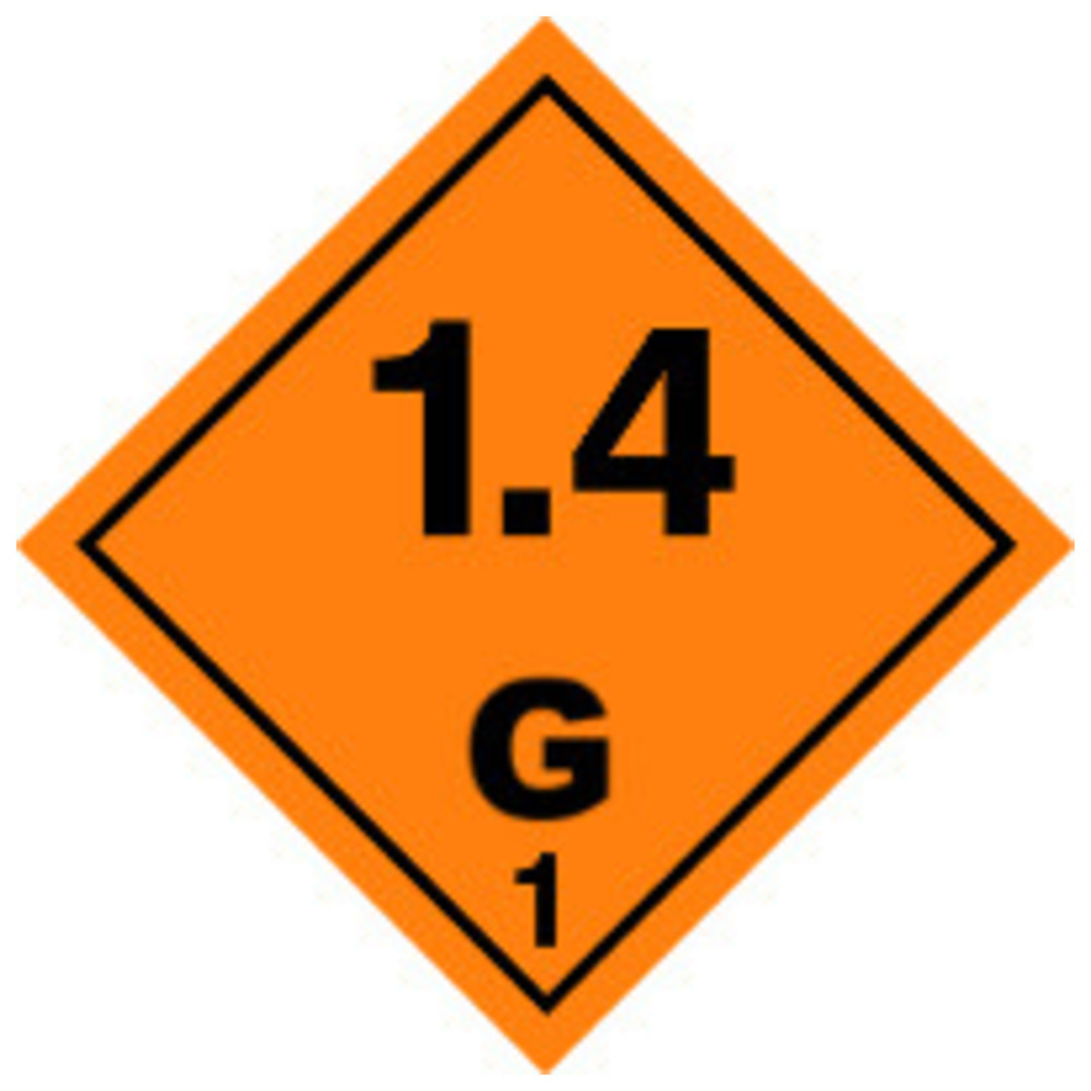 Gefahrgutetiketten, Klasse 1.4 G Haftpapier, 10 x10 cm