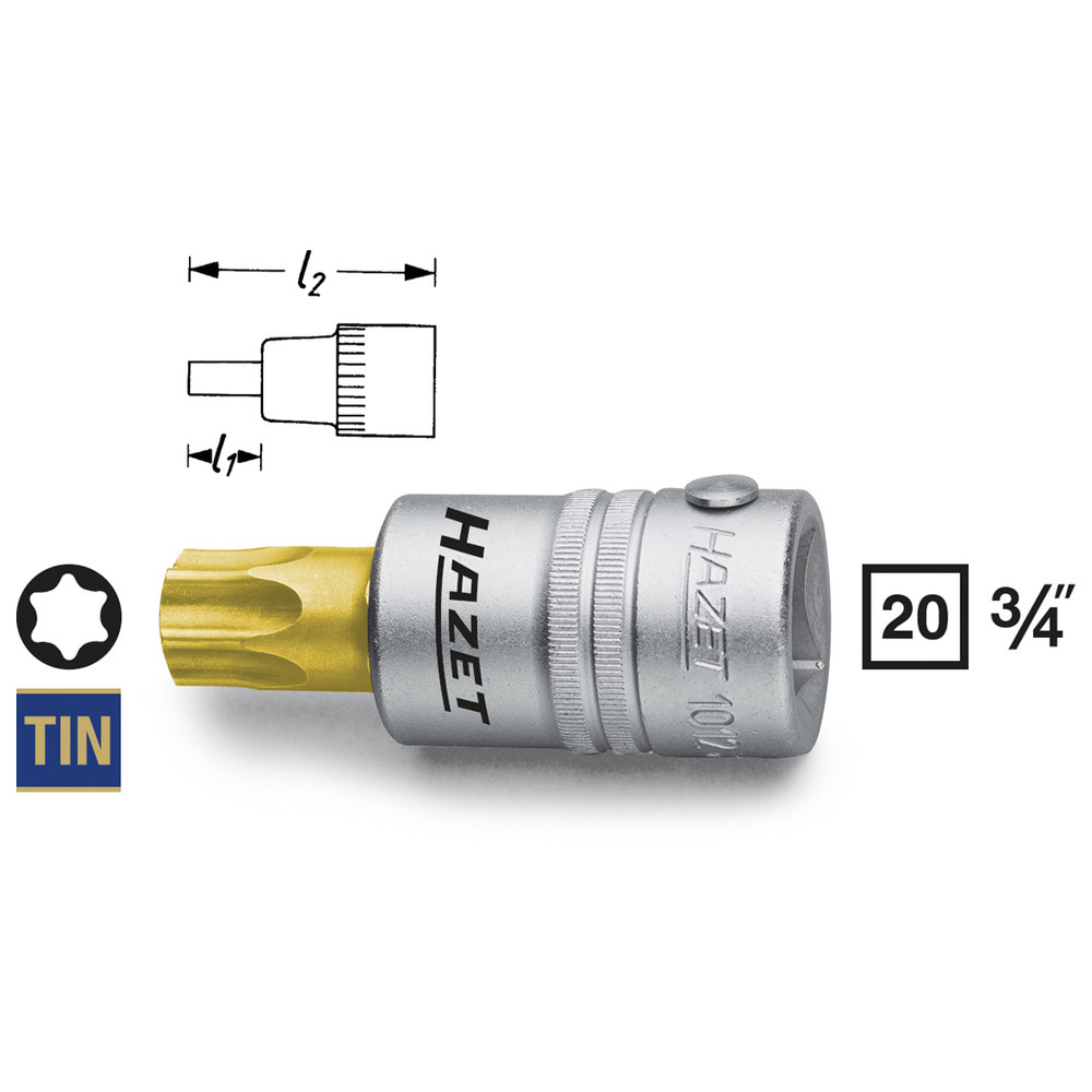 Schraubendreher-Steckschlüsseleinsatz TORX 1012-T90 - Vierkant hohl 20 mm (3/4