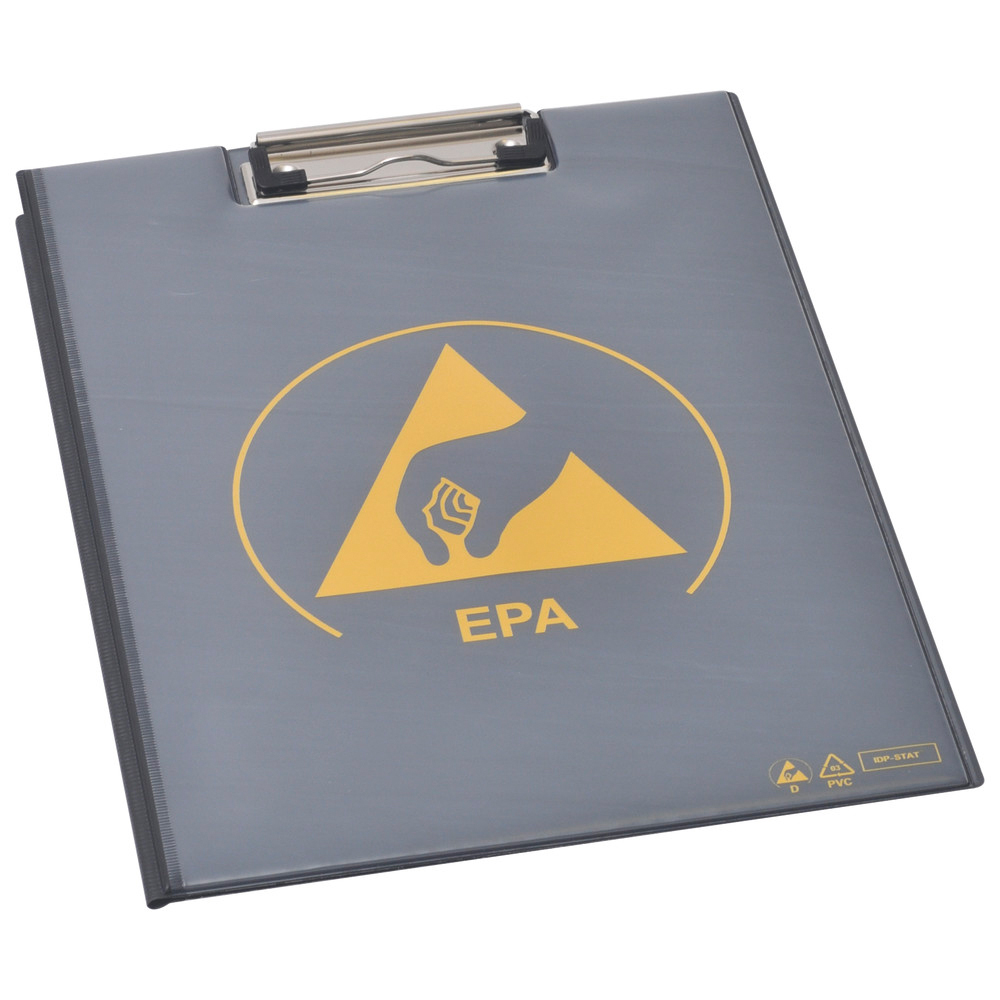 Clipboard mit Deckel, PVC IDP-STAT, ESD, schwarz