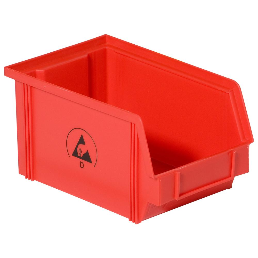 IDP-STAT-Sichtlagerkasten, ESD, 235 x 145 x 125 mm, rot